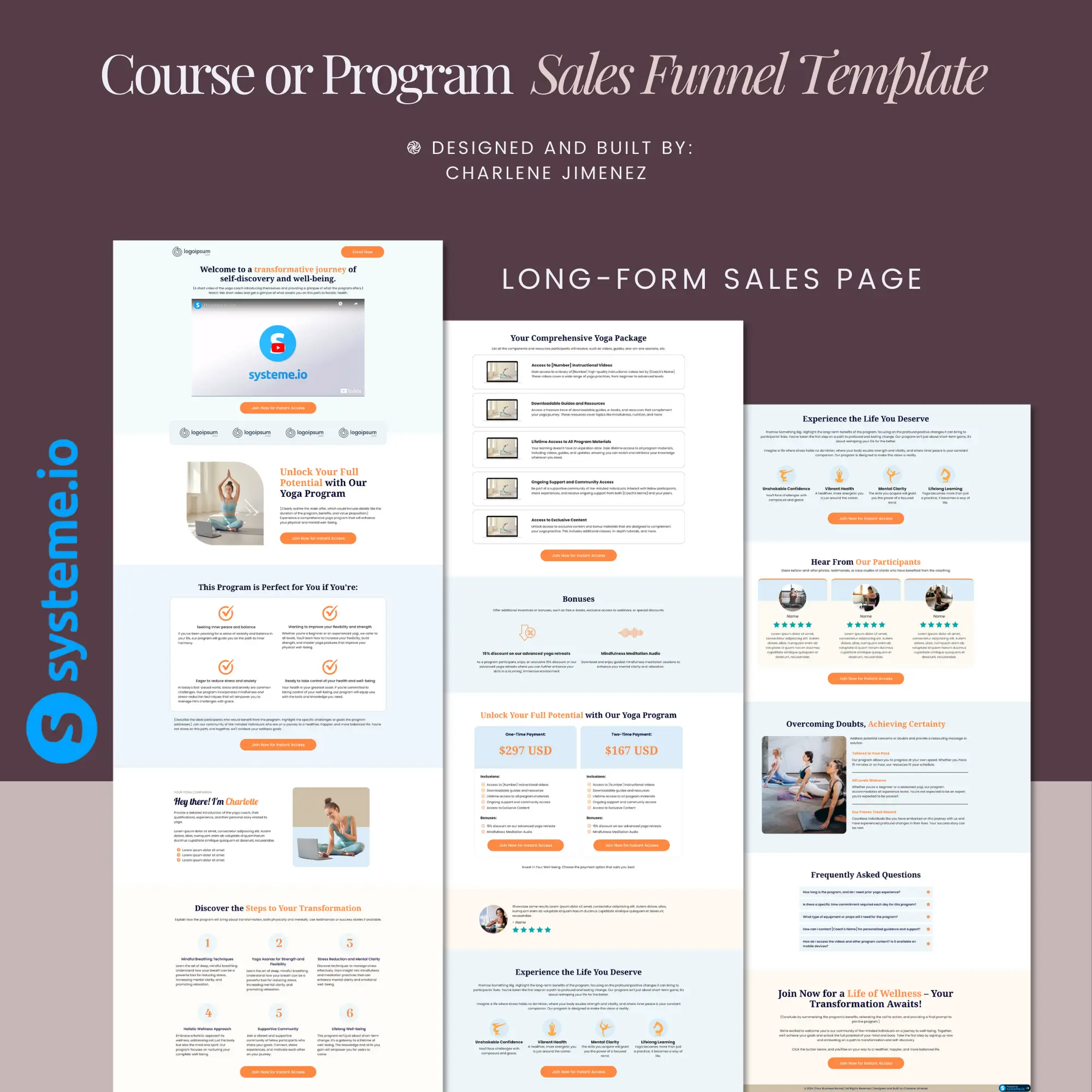 Course or Program Sales Funnel Template Built in Systeme.io