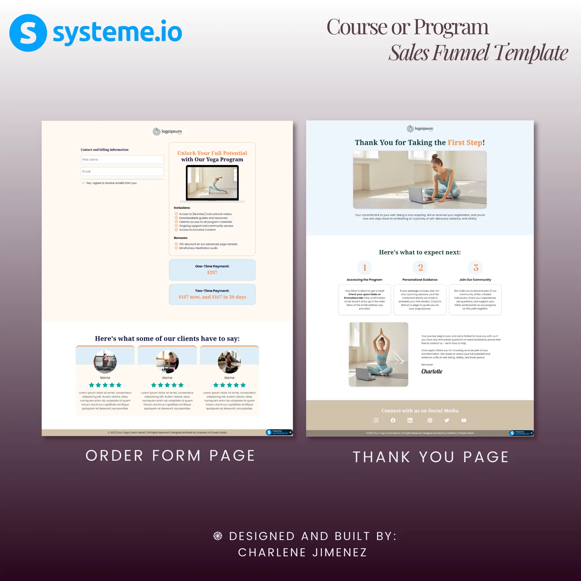 Course or Program Sales Funnel Template Built in Systeme.io