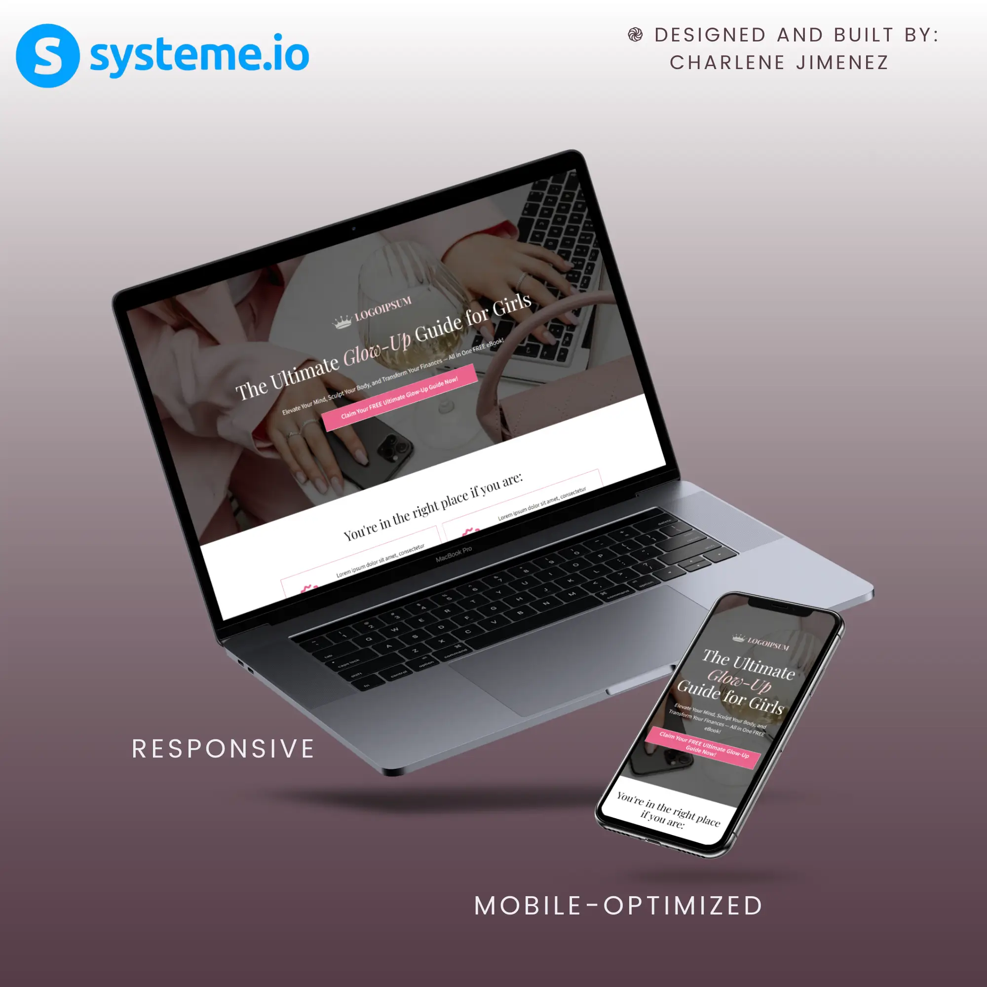 Ebook or Digital Product Lead Funnel Template Built in Systeme.io