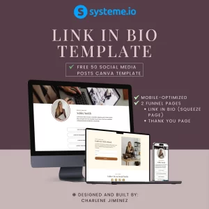 Minimalist Brown Link in Bio Template Built in Systeme.io