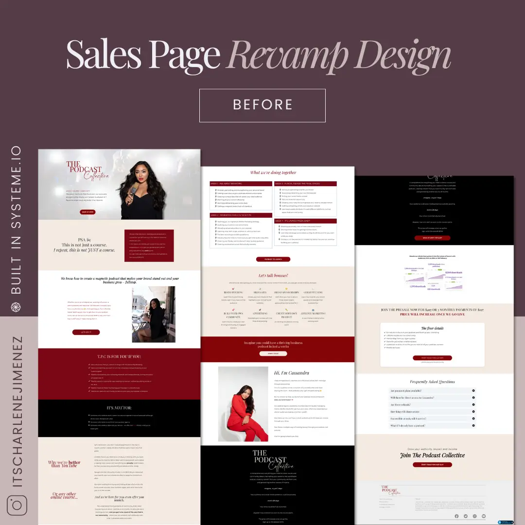The Podcast Collective Sales Page (Before)