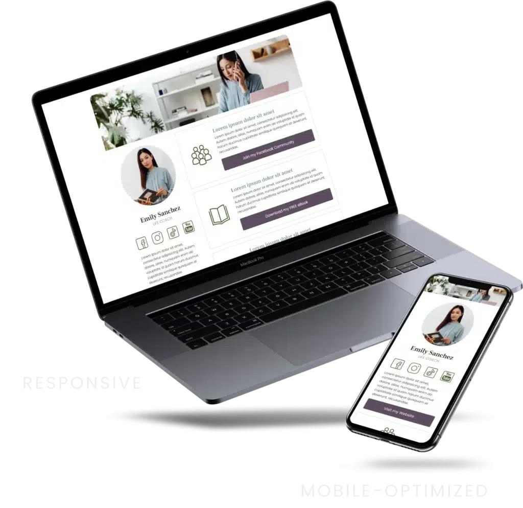 Free Link in Bio Template Mockup